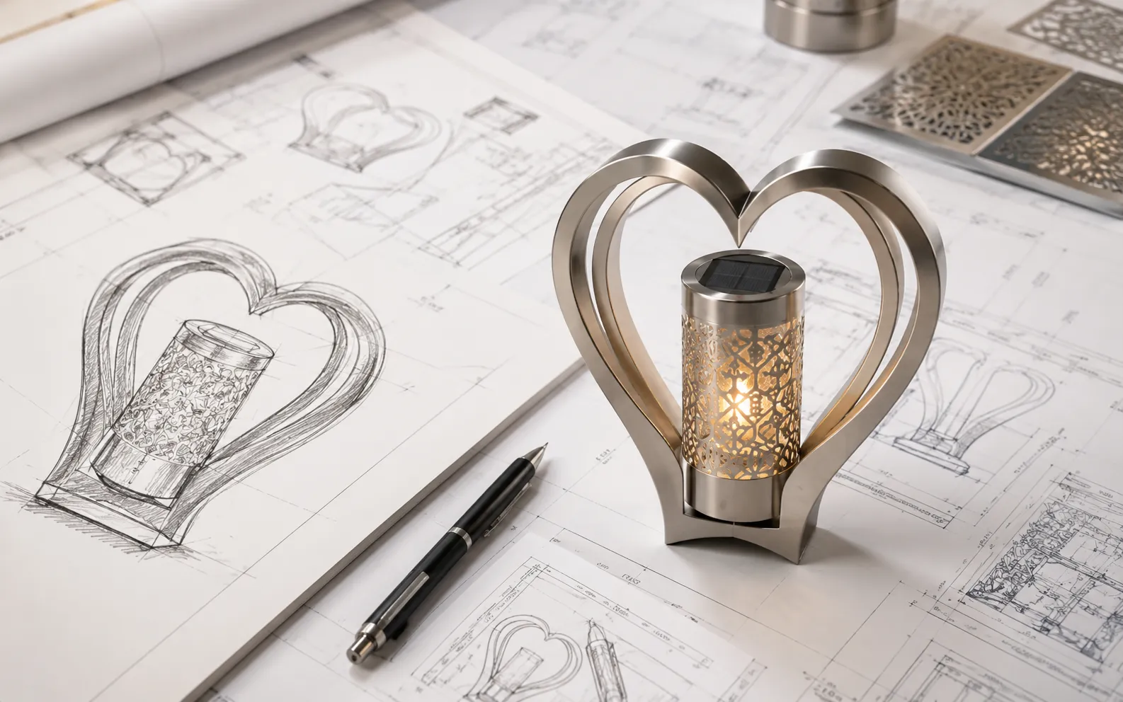 OEM návrh solární verze LED hřbitovní svíčky podle existujícího modelu