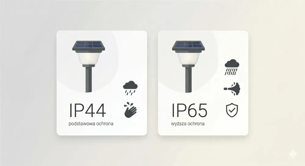 Srovnání ochrany IP44 a IP65 u solárních hřbitovních svíček
