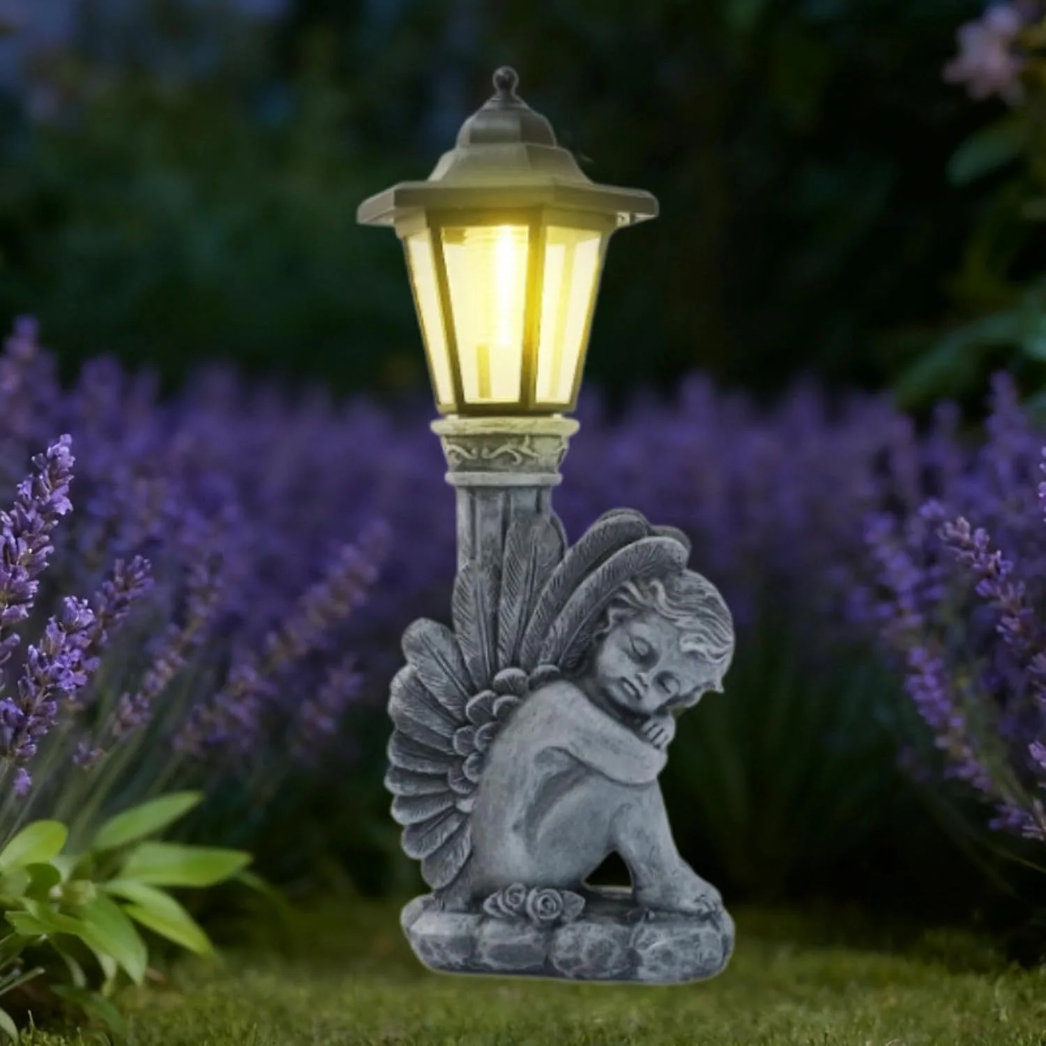 Solární pamětní figura se spícím andělem SM26740