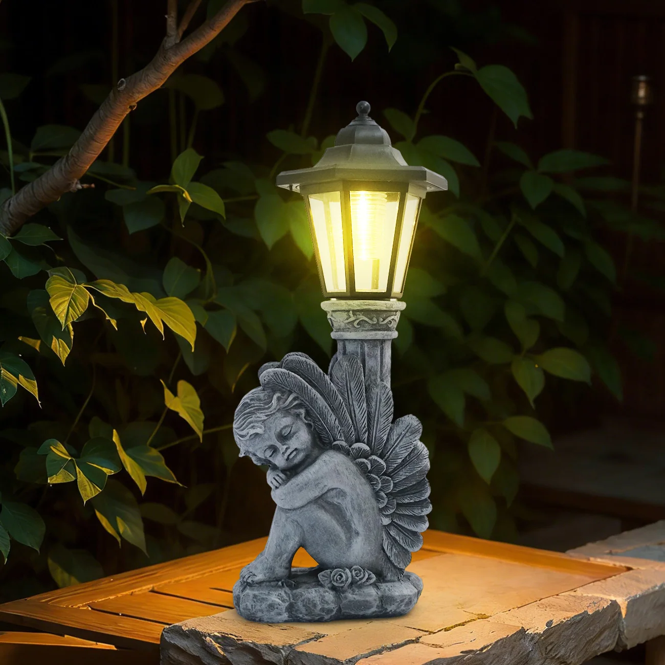 Solární pamětní figura se spícím andělem SM26740A