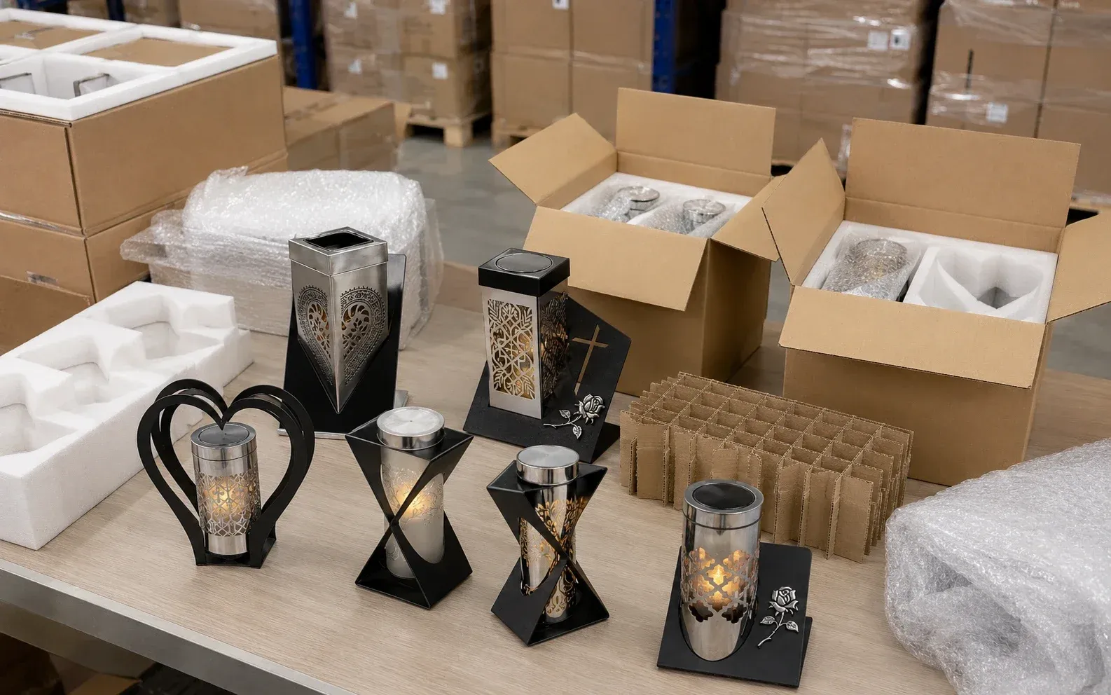 Exportní kartony hřbitovních svíček